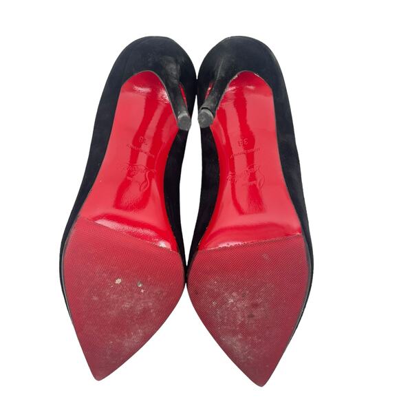 Christian Louboutin So Kate 120 Suede Pointed Toe Pumps Black Size 38 - Picture 10 of 13